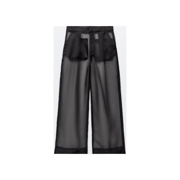 Zara Pants - ZARA PANT | ZARA OVERSIZED ORGANZA PANTS IN BLACK | COLOR: BLACK | SIZE: M